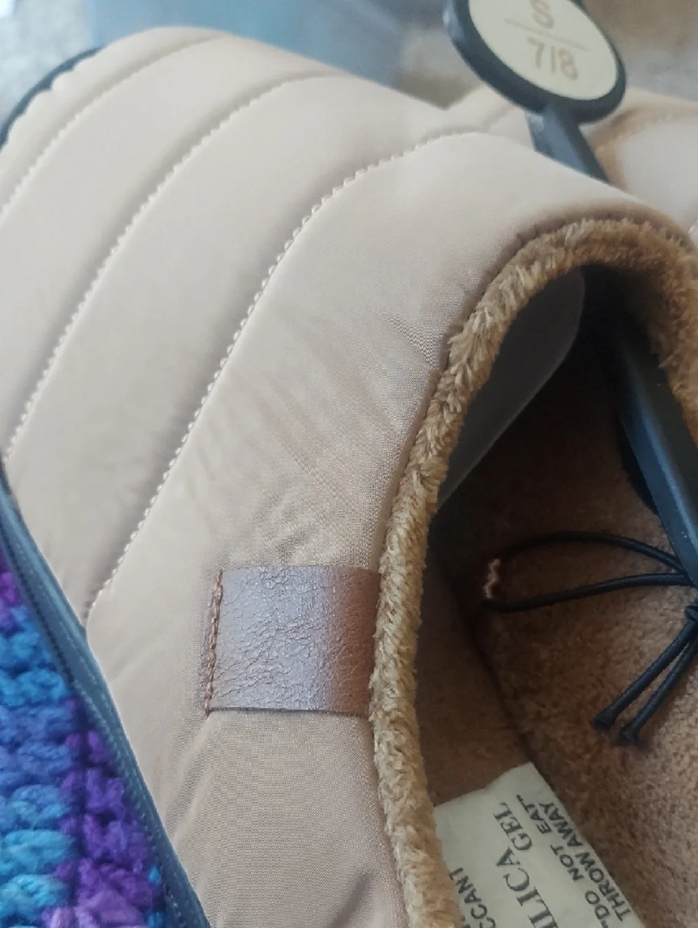 Cozy Quilted Tan Slip-On Women's Slippers - Picture 3 of 5